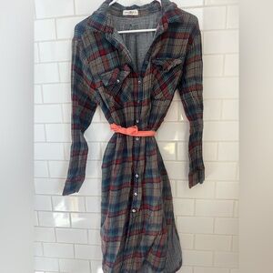 NATURAL LIFE Multicolor Plaid Long Sleeve Dress